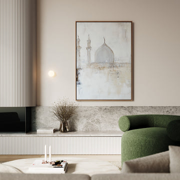 Light Beige Palette – Silent Reverence – Framed Canvas