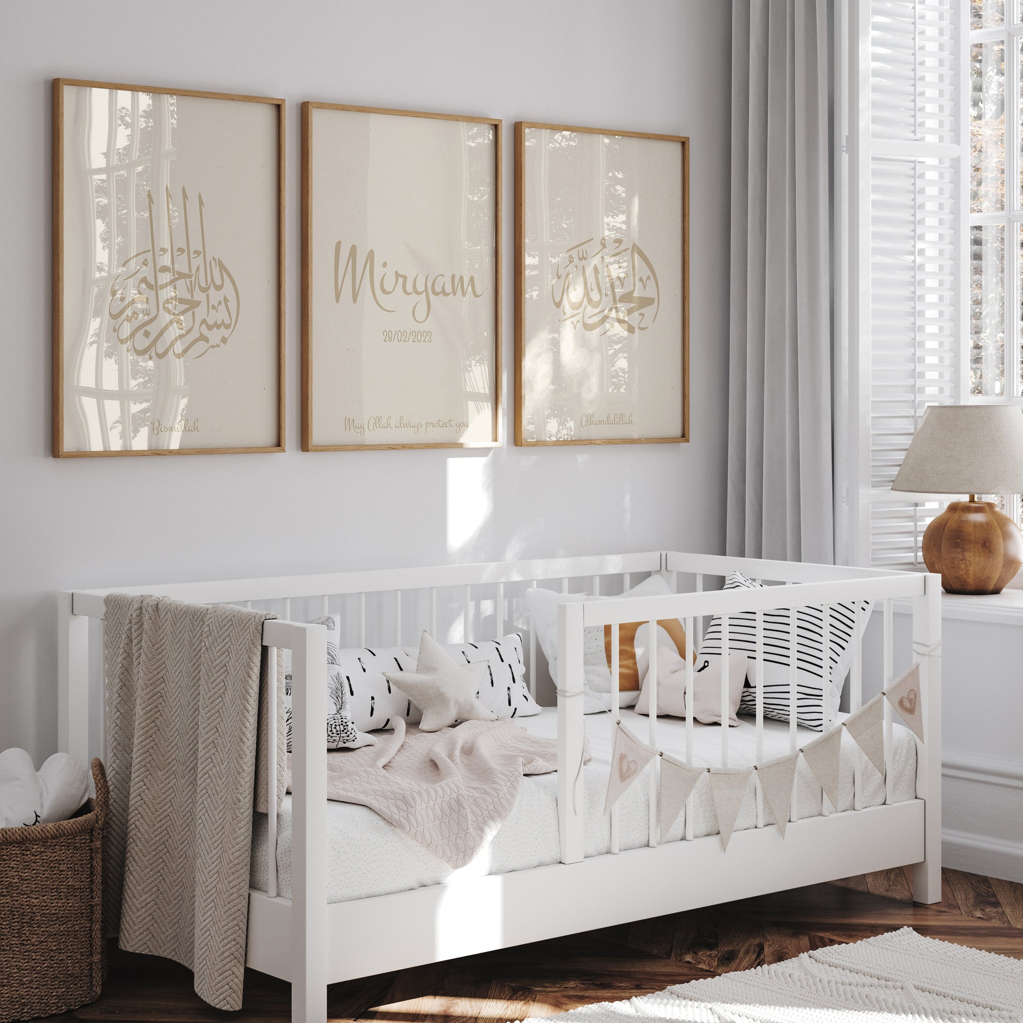 Beige Set of 3 Personalized – Custom Name & Birth Date