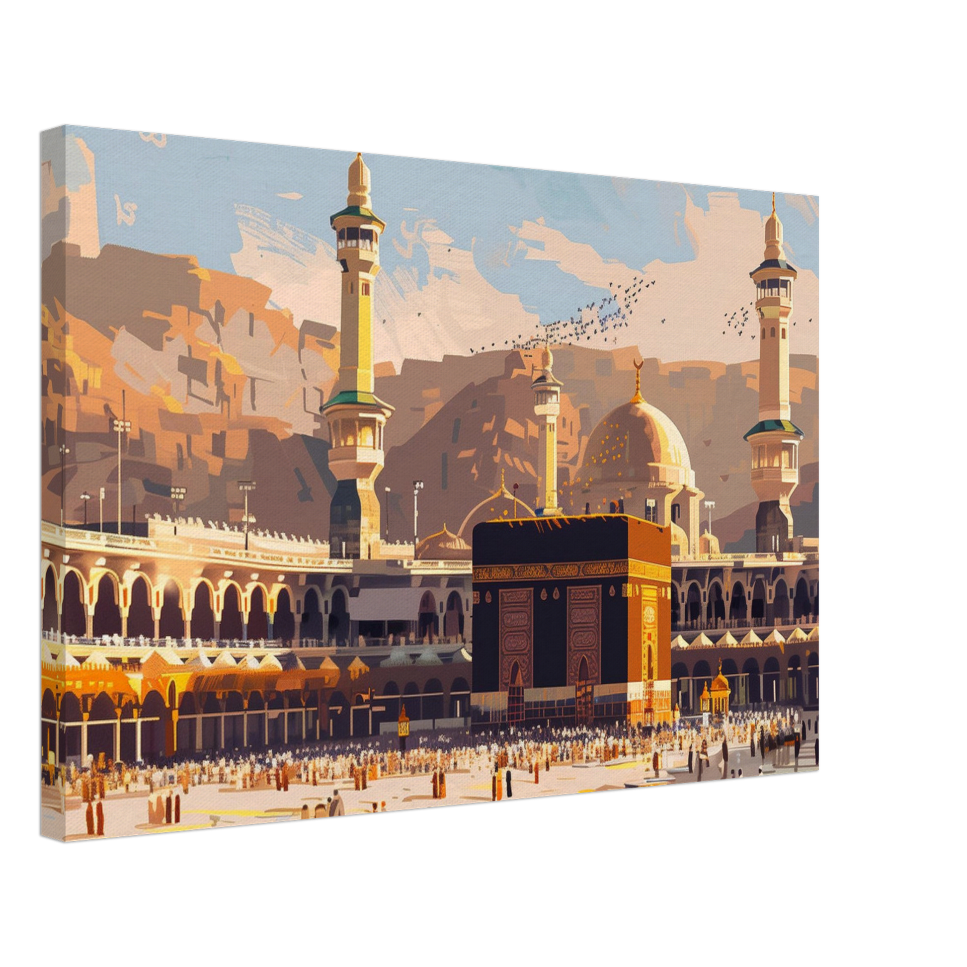 Great Mosque of Mecca Landscape Canvas Print – Reverent Islamic Art for Your Home - Neanour