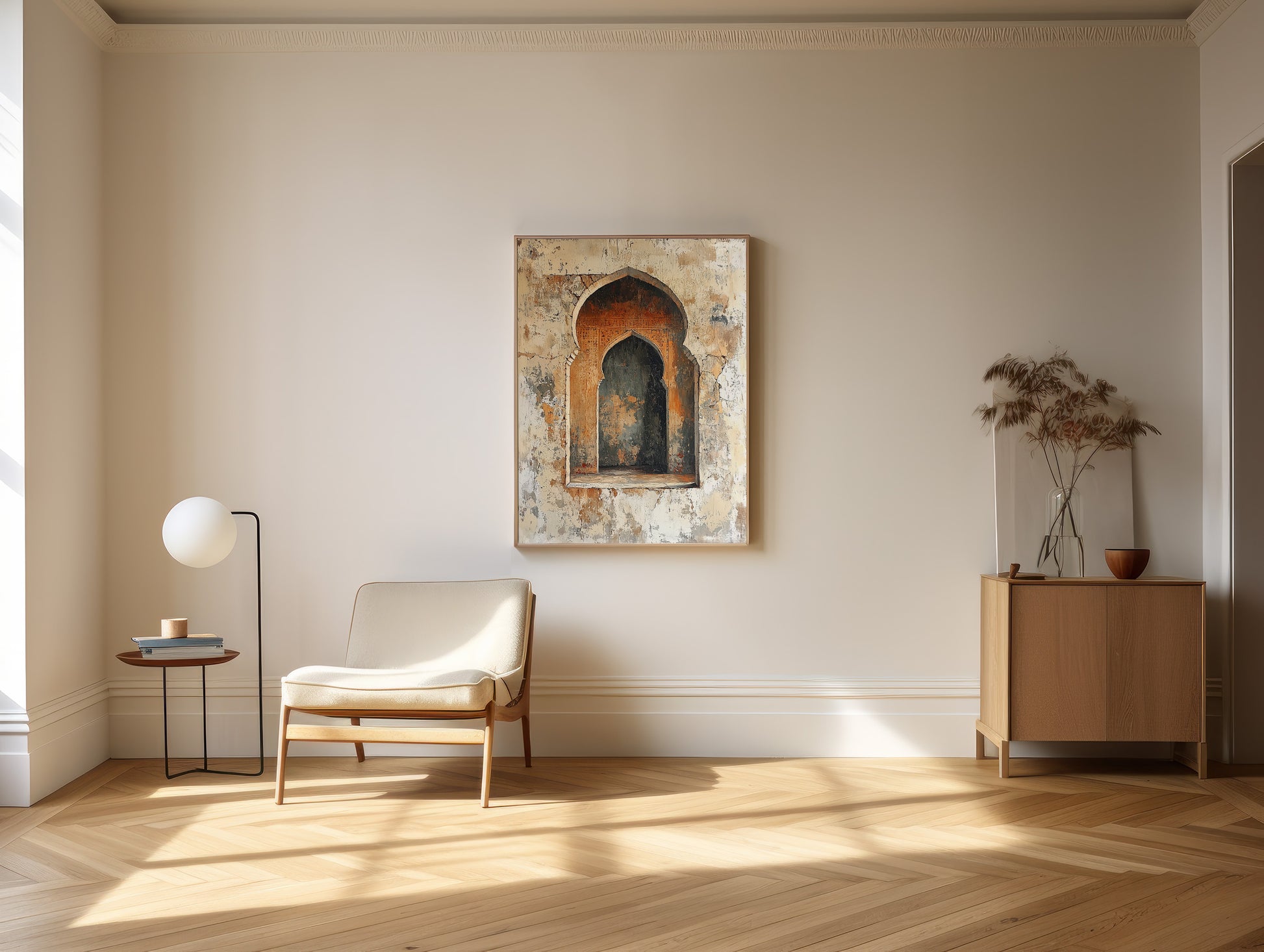 Neutral - Aged Mihrab - Framed Canvas
