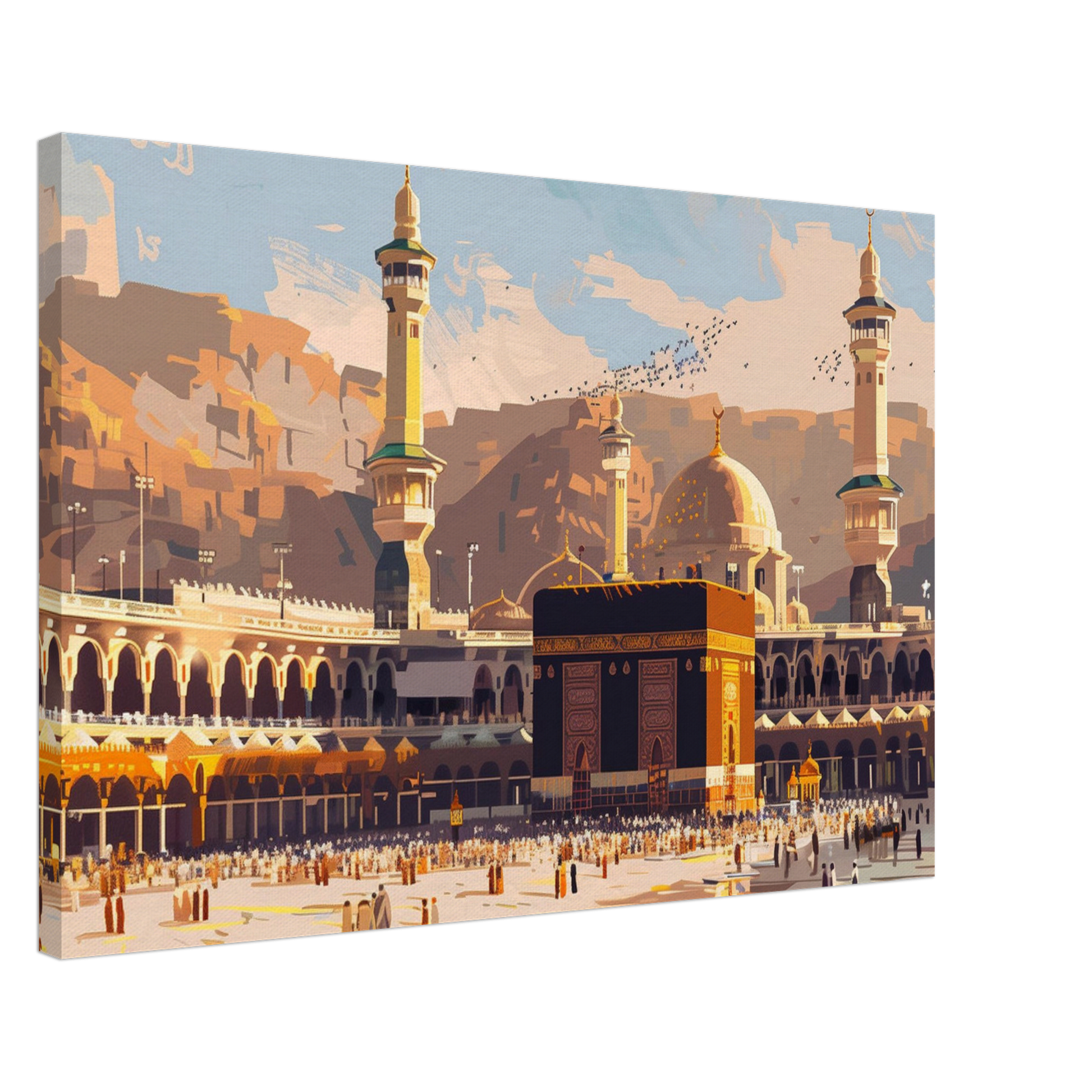 Great Mosque of Mecca Landscape Canvas Print – Reverent Islamic Art for Your Home - Neanour