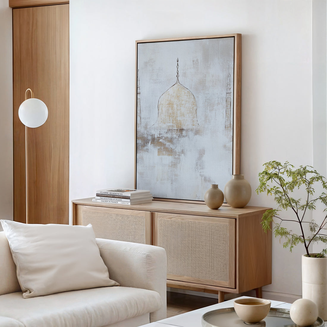 Warm Sand Tones – Golden Dawn – Framed Canvas