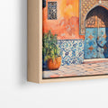 Orange & Blue – Moroccan Doorway – Framed Canvas