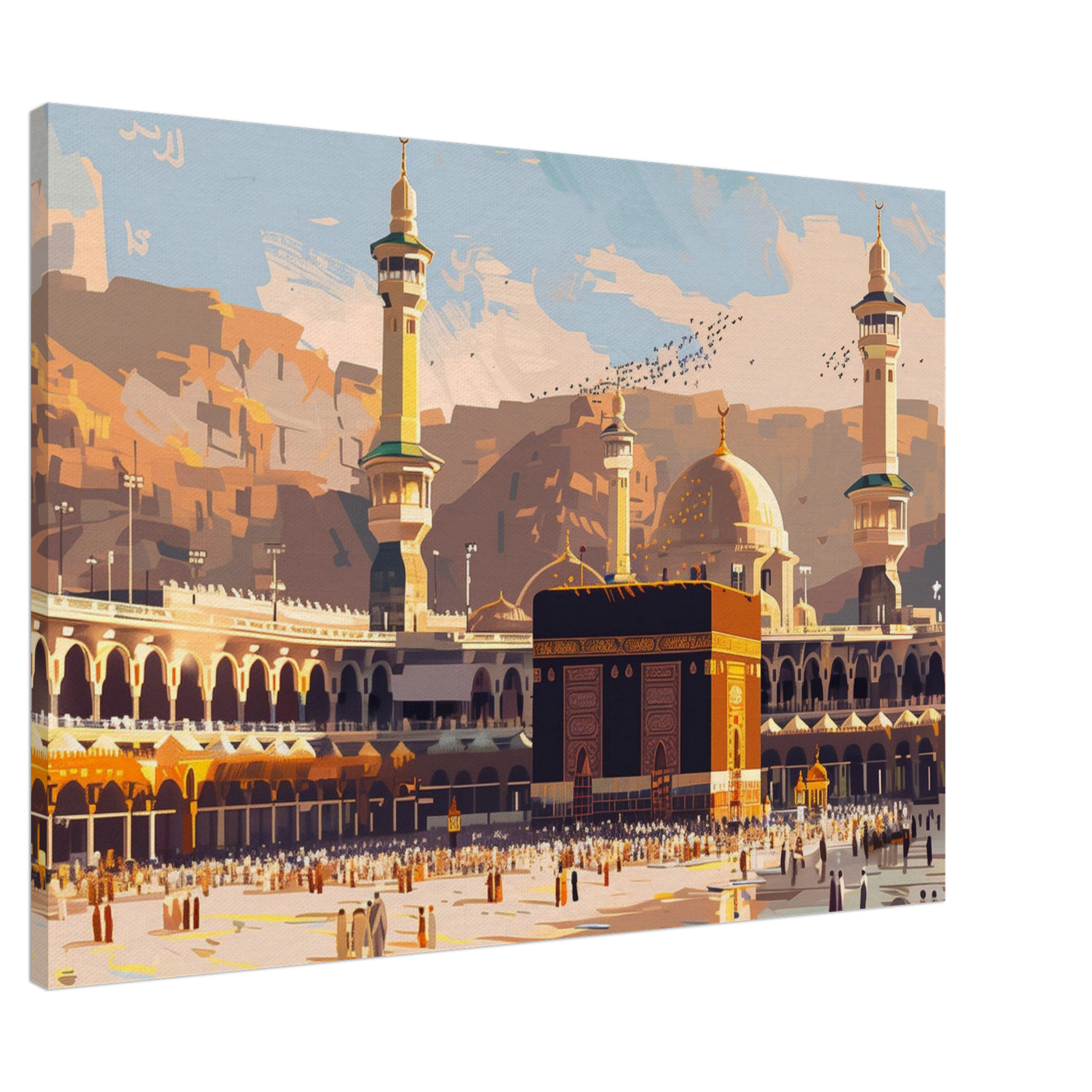 Great Mosque of Mecca Landscape Canvas Print – Reverent Islamic Art for Your Home - Neanour