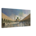 Masjid An Nabawi Inspired – Green Dome Mosque – Canvas Wall Art - Neanour