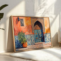 Orange & Blue – Moroccan Doorway – Framed Canvas