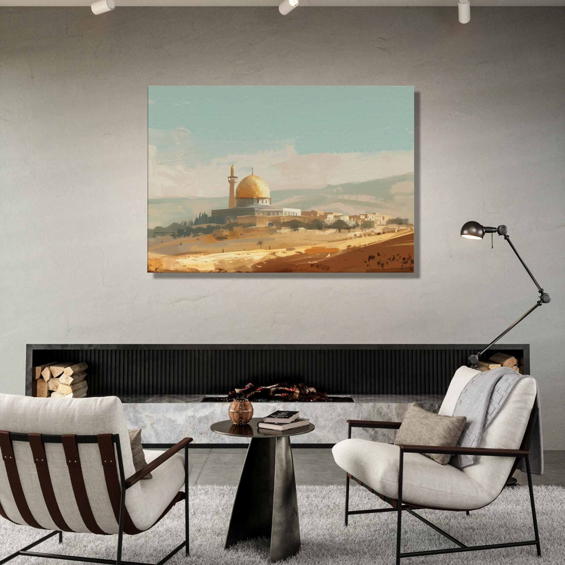 Palestinian Landscape – Dome of the Rock Art – Premium Framed Canvas - Neanour