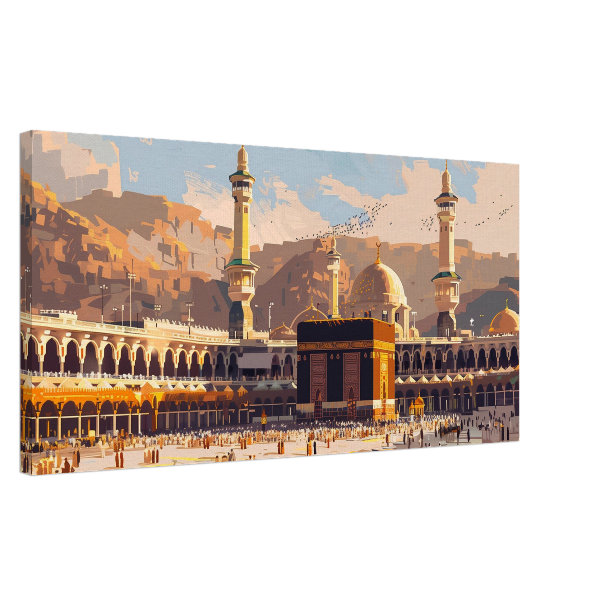 Great Mosque of Mecca Landscape Canvas Print – Reverent Islamic Art for Your Home - Neanour