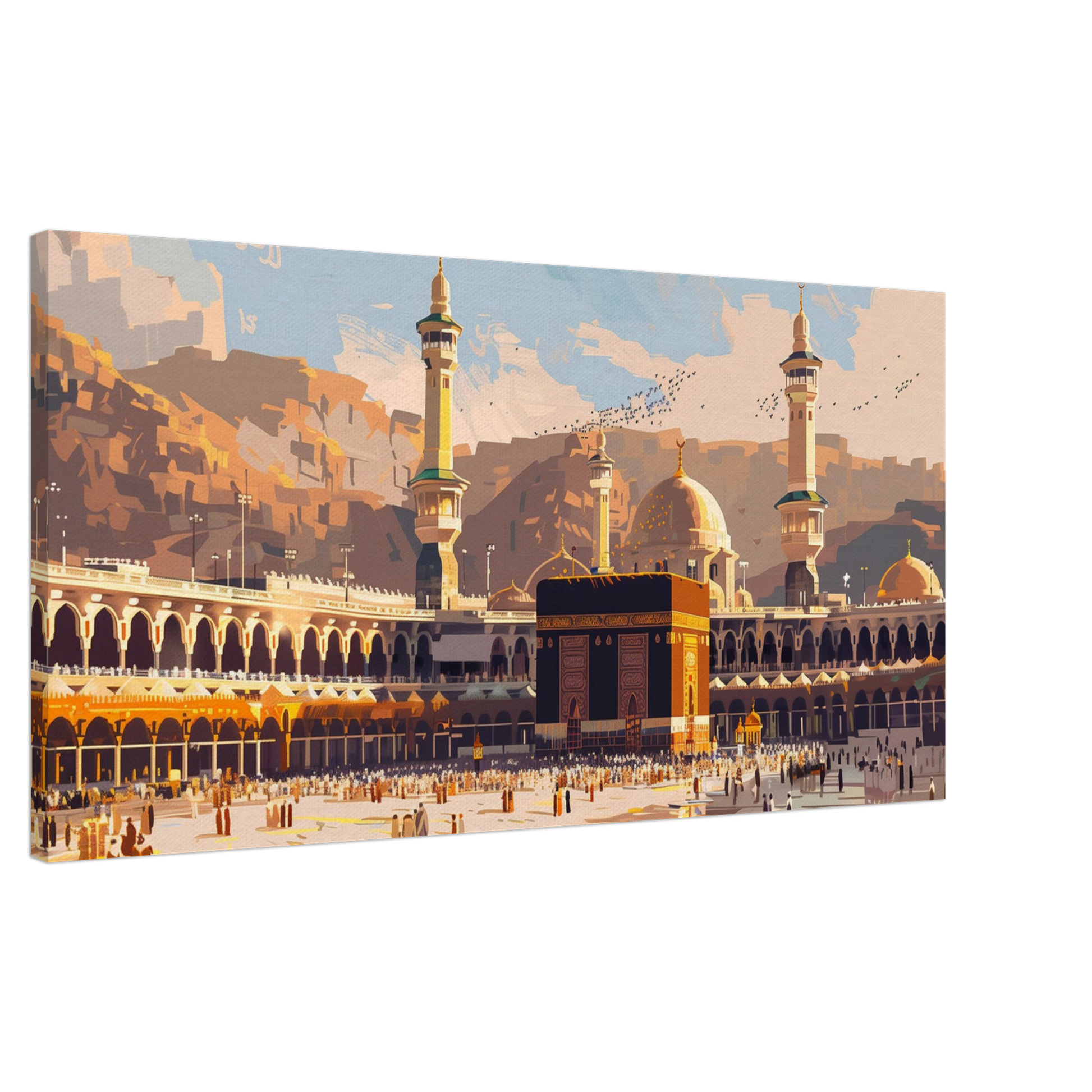 Great Mosque of Mecca Landscape Canvas Print – Reverent Islamic Art for Your Home - Neanour