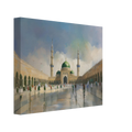 Masjid An Nabawi Inspired – Green Dome Mosque – Canvas Wall Art - Neanour