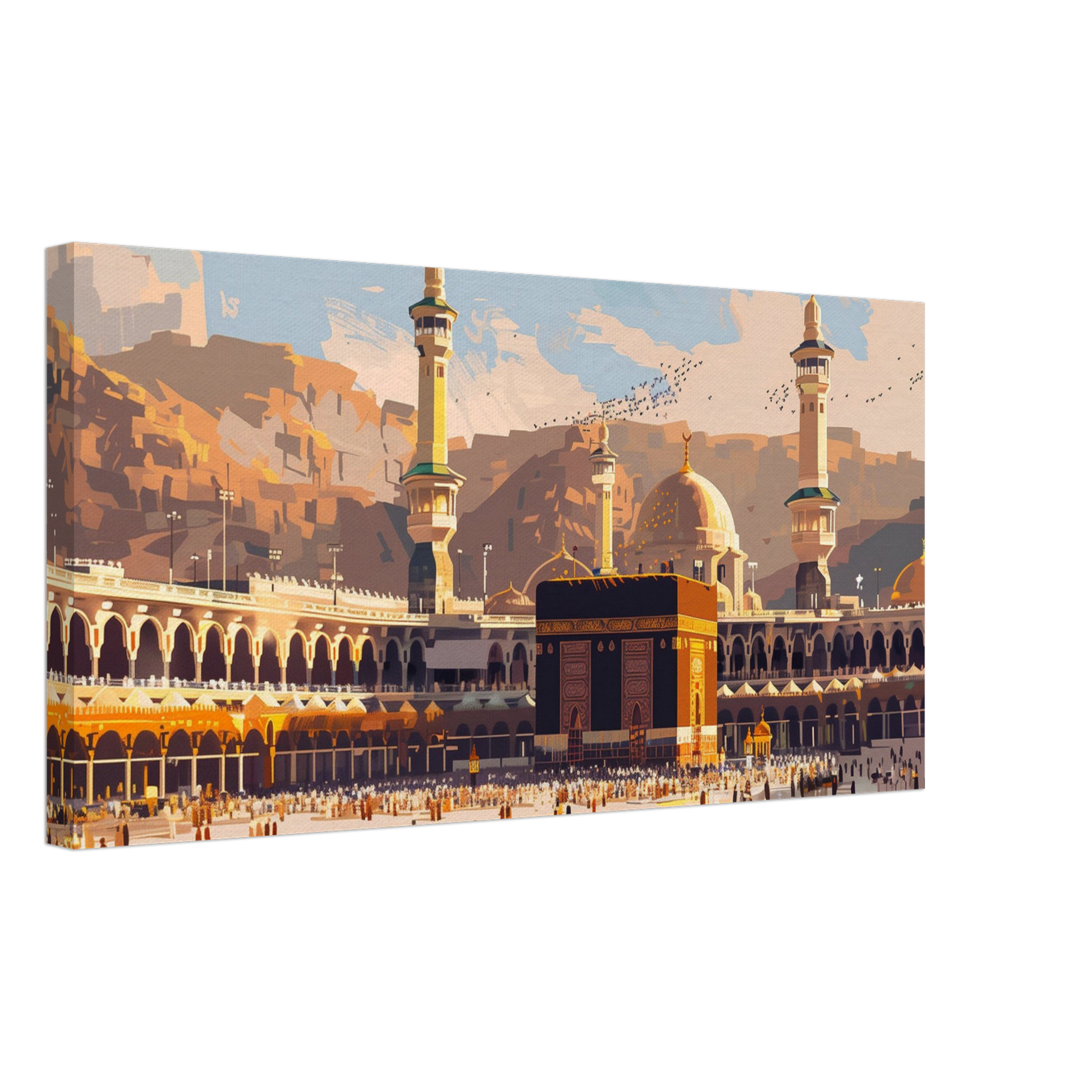 Great Mosque of Mecca Landscape Canvas Print – Reverent Islamic Art for Your Home - Neanour