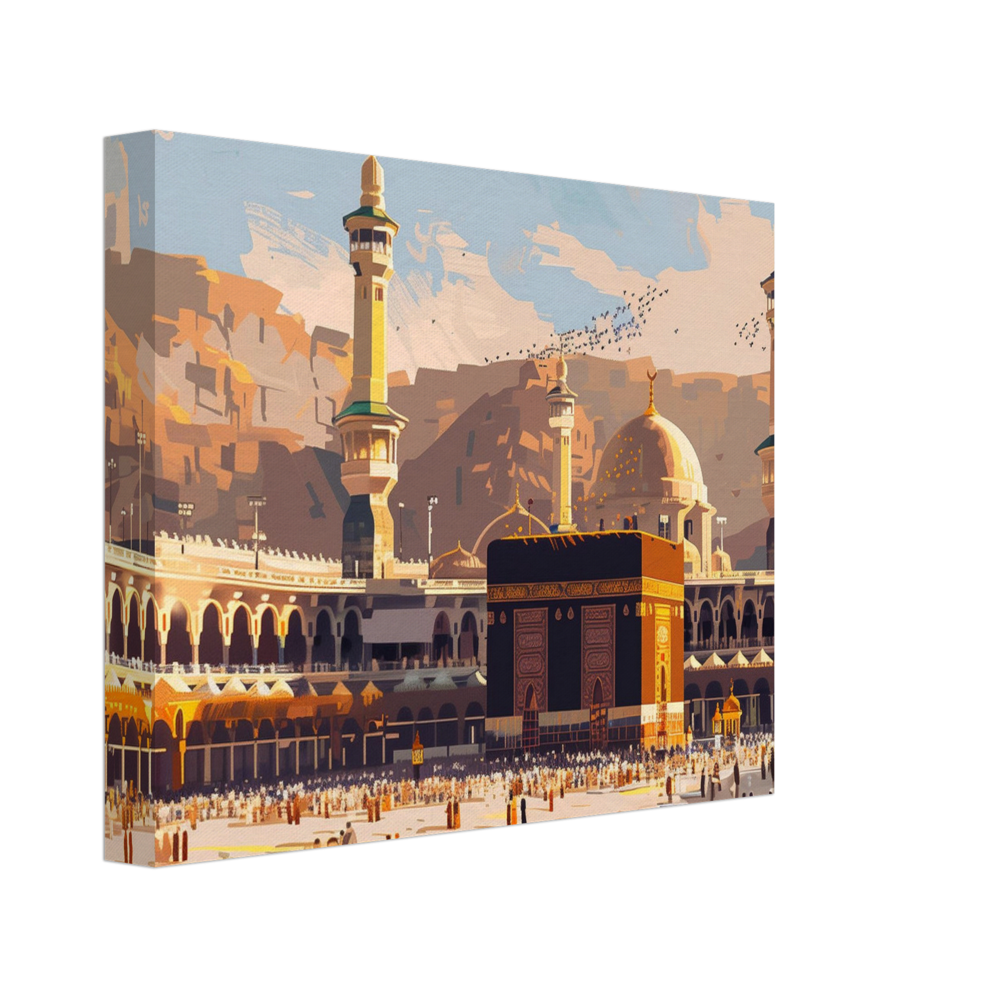 Great Mosque of Mecca Landscape Canvas Print – Reverent Islamic Art for Your Home - Neanour