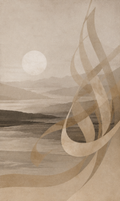 Stillness of Dawn original Neanour artwork in warm neutral tones